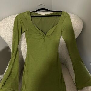 Green Long Sleeve Dress
